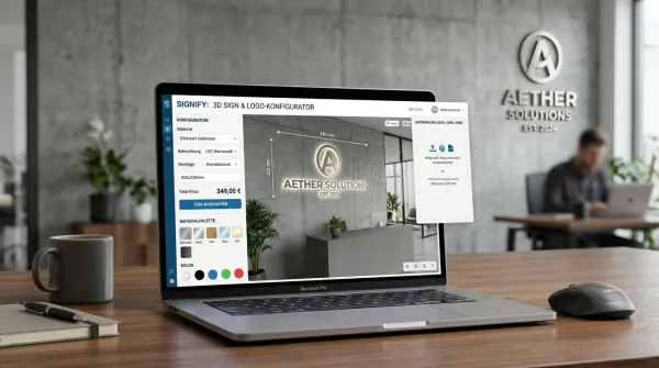 3D Logo- & Schilder-Konfigurator Modul commerce:SEO (Web2Cut & Live-Vorschau)