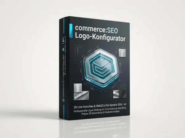 3D Logo- & Schilder-Konfigurator Modul commerce:SEO (Web2Cut & Live-Vorschau)